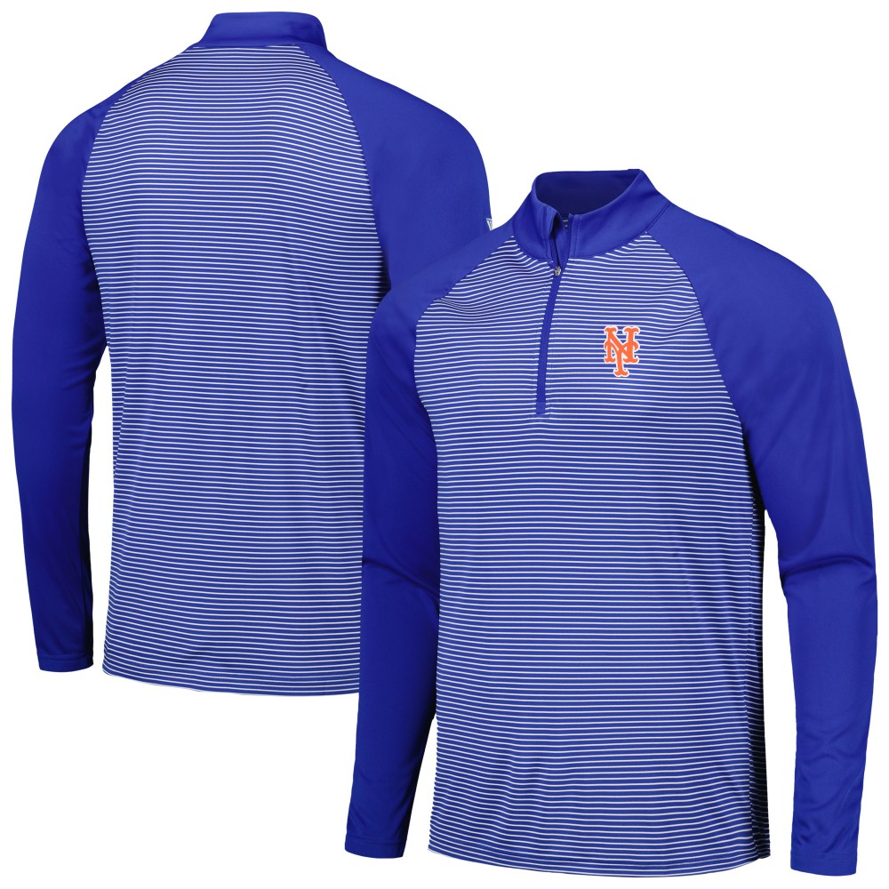 New York Mets Levelwear Charter Striped Raglan Quarter-Zip Top - Royal - MLB Online