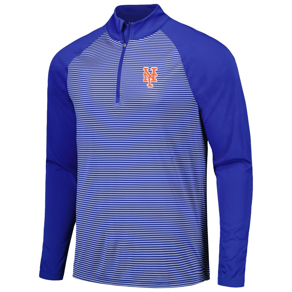 New York Mets Levelwear Charter Striped Raglan Quarter-Zip Top - Royal - MLB Online
