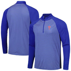 Philadelphia Phillies Levelwear Charter Striped Raglan Quarter-Zip Top - Royal - MLB Sale