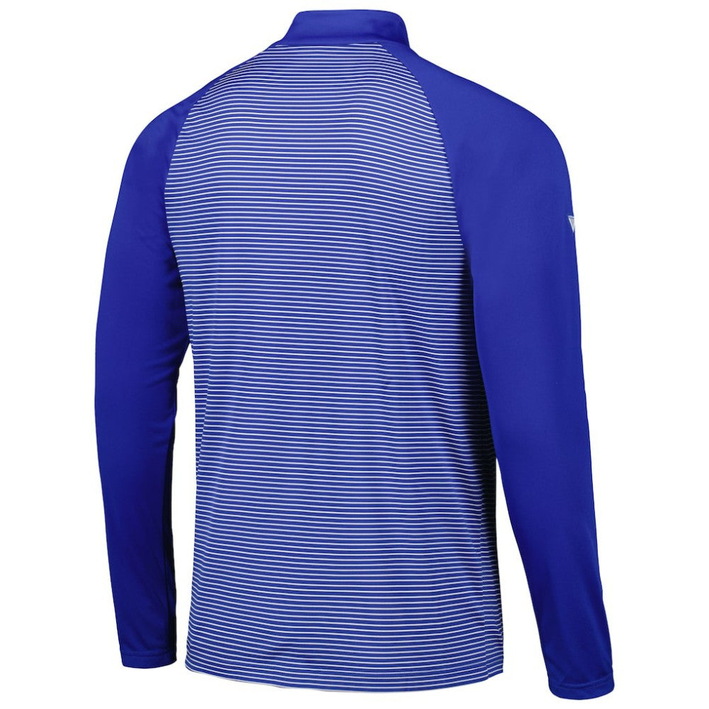 Philadelphia Phillies Levelwear Charter Striped Raglan Quarter-Zip Top - Royal - MLB Sale
