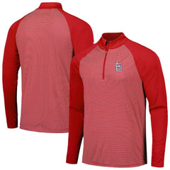 St. Louis Cardinals Levelwear Charter Striped Raglan Quarter-Zip Top - Red - MLB Lifestyle