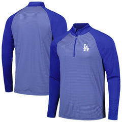 Los Angeles Dodgers Levelwear Charter Striped Raglan Quarter-Zip Top - Royal - MLB Lifestyle