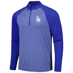 Los Angeles Dodgers Levelwear Charter Striped Raglan Quarter-Zip Top - Royal - MLB Lifestyle