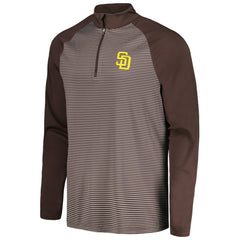 San Diego Padres Levelwear Charter Striped Raglan Quarter-Zip Top - Brown - MLB Sale