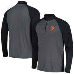 San Francisco Giants Levelwear Charter Striped Raglan Quarter-Zip Top - Black - MLB Sale