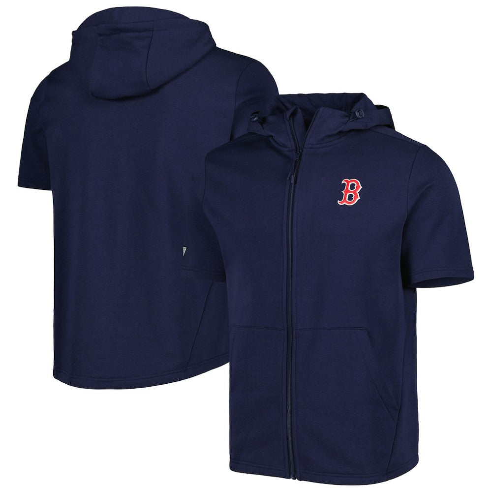 Boston Red Sox Levelwear Recruit Full-Zip Short Sleeve Hoodie - Navy - MLB Sale