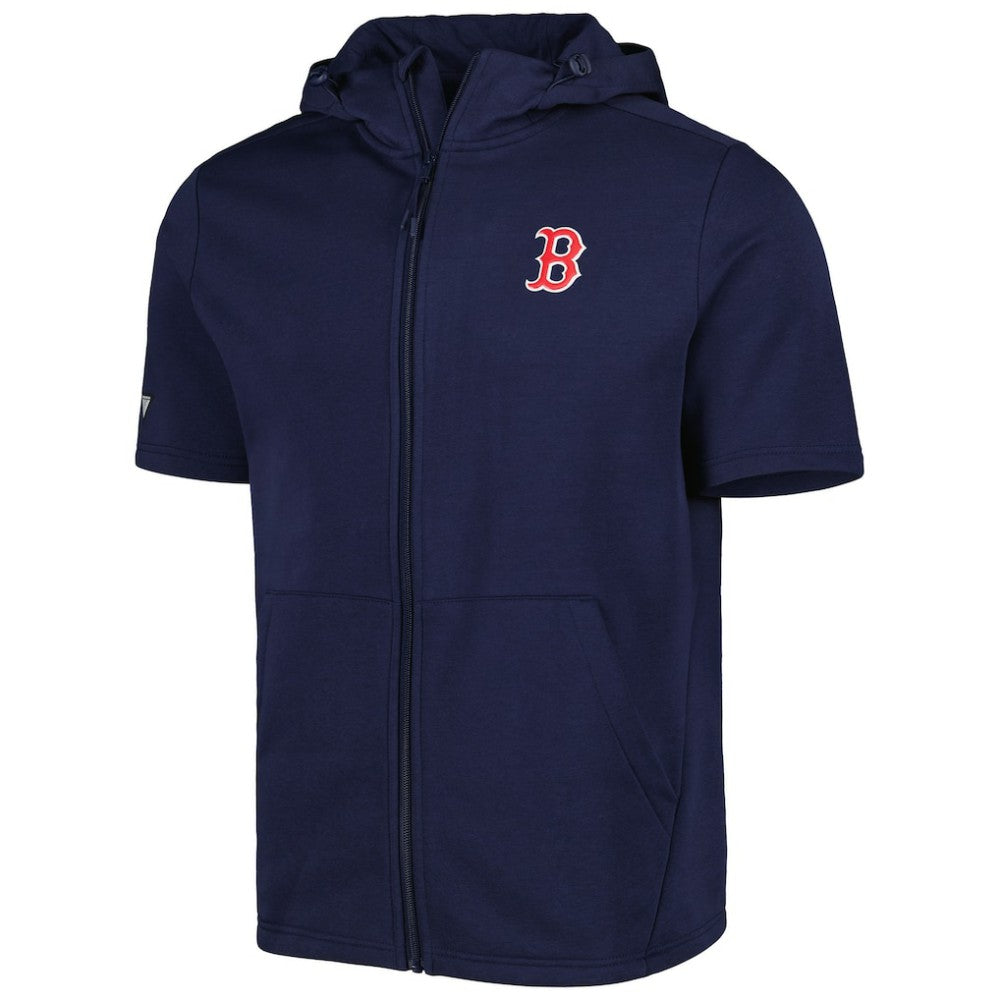 Boston Red Sox Levelwear Recruit Full-Zip Short Sleeve Hoodie - Navy - MLB Sale
