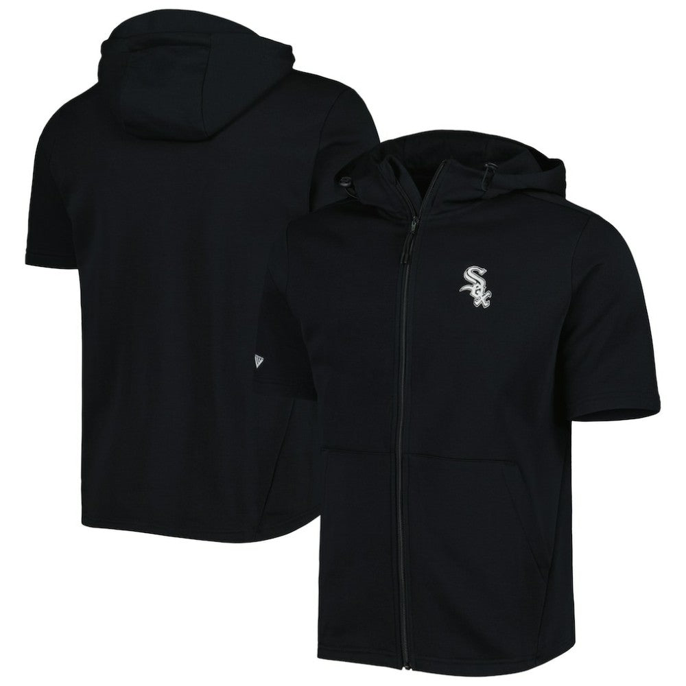 Chicago White Sox Levelwear Recruit Full-Zip Short Sleeve Hoodie - Black - MLB on Sale