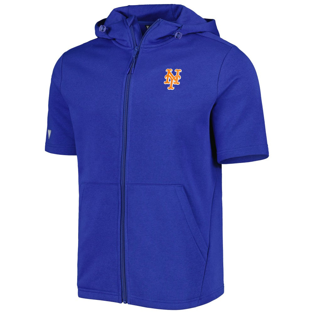 New York Mets Levelwear Recruit Full-Zip Short Sleeve Hoodie - Royal - MLB Lifestyle