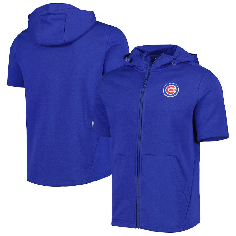 Chicago Cubs Levelwear Recruit Full-Zip Short Sleeve Hoodie - Royal - MLB Sale