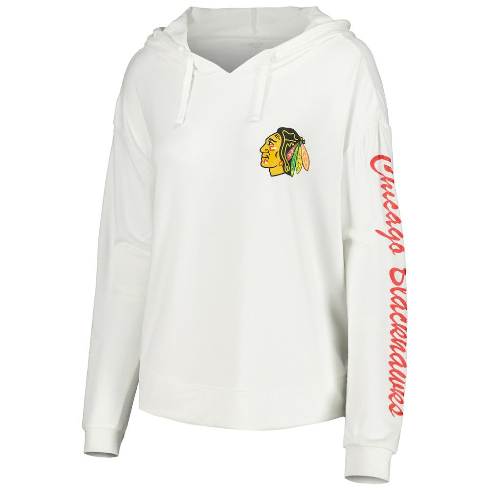 Chicago Blackhawks Concepts Sport Women's Accord Hacci Long Sleeve Hoodie Top - White - NHL 5335010