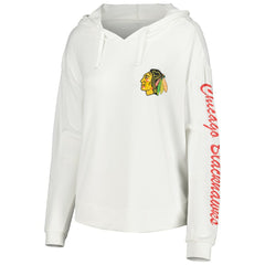 Chicago Blackhawks Concepts Sport Women's Accord Hacci Long Sleeve Hoodie Top - White - NHL 5335010