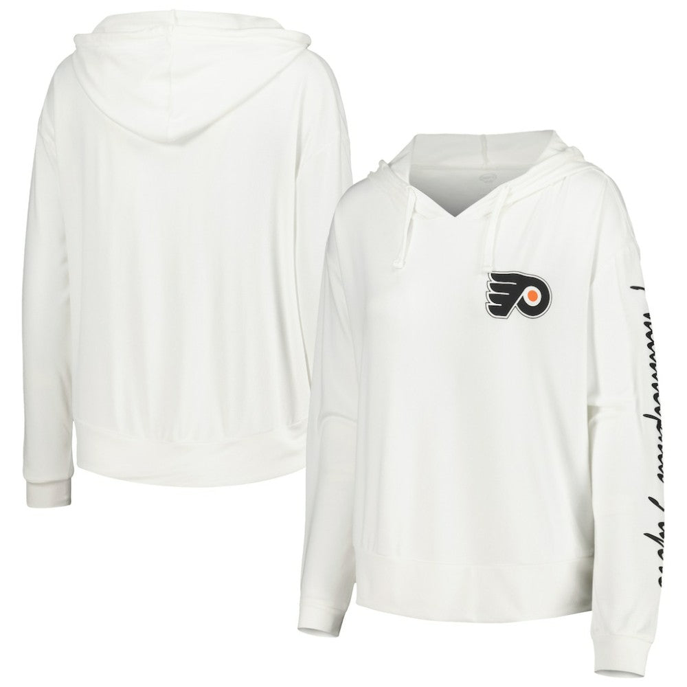 Philadelphia Flyers Concepts Sport Women's Accord Hacci Long Sleeve Hoodie Top - White - NHL 5335013