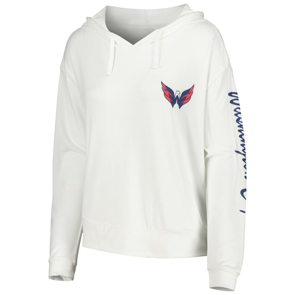 Washington Capitals Concepts Sport Women's Accord Hacci Long Sleeve Hoodie Top - White - NHL 5335017