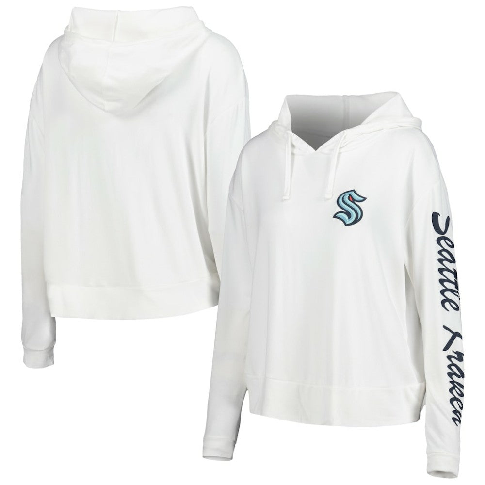Seattle Kraken Concepts Sport Women's Accord Hacci Long Sleeve Hoodie Top - Cream - NHL 5335022
