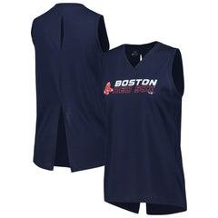 Boston Red Sox Levelwear Women's Paisley Chase V-Neck Tank Top - Navy - MLB Lifestyle