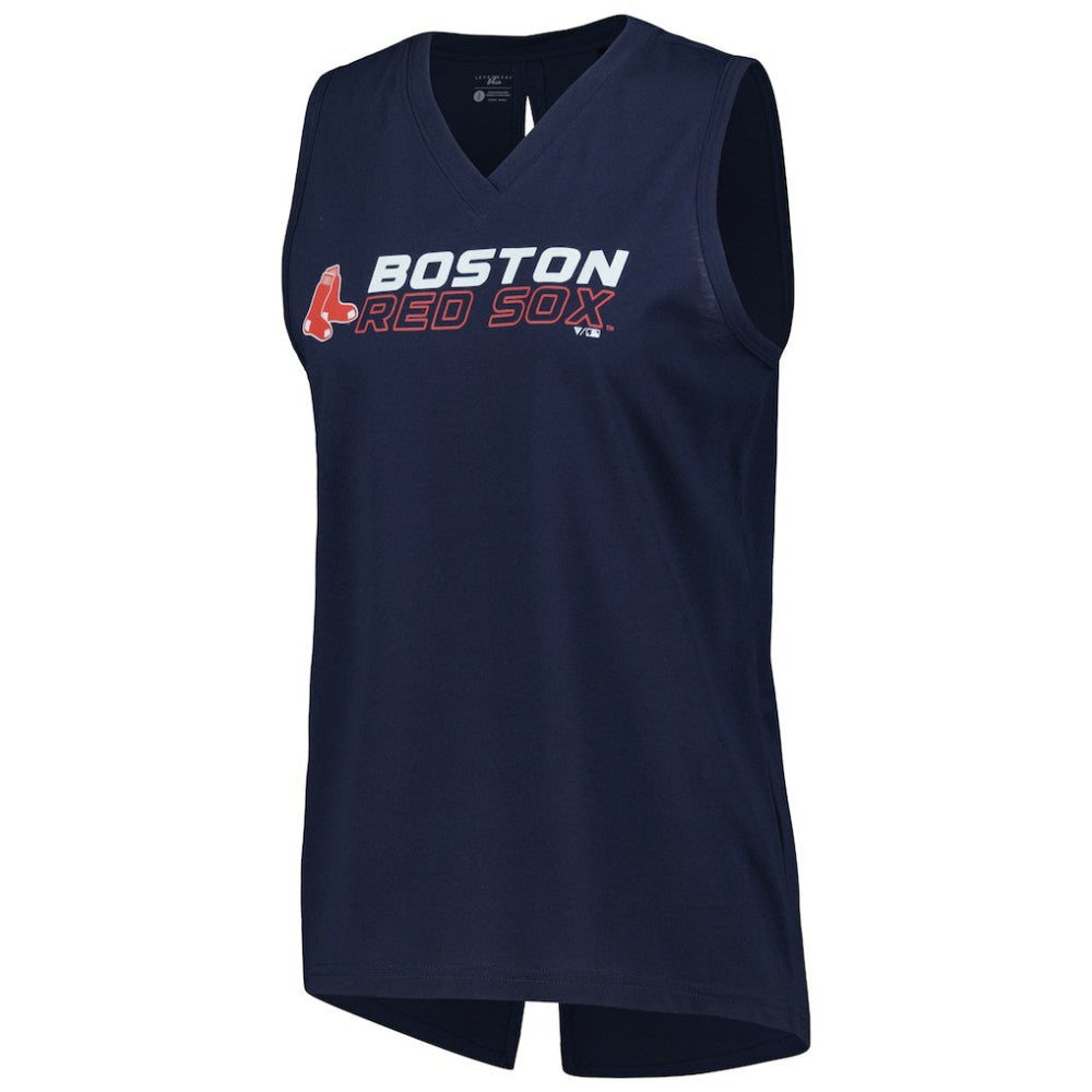 Boston Red Sox Levelwear Women's Paisley Chase V-Neck Tank Top - Navy - MLB Lifestyle
