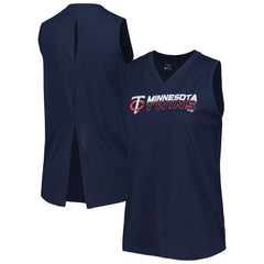 Minnesota Twins Levelwear Women's Paisley Chase V-Neck Tank Top - Navy - MLB Lifestyle