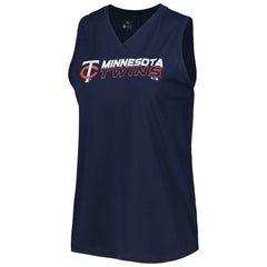 Minnesota Twins Levelwear Women's Paisley Chase V-Neck Tank Top - Navy - MLB Lifestyle
