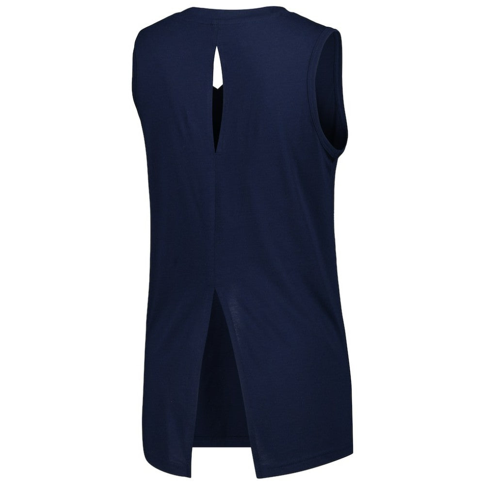 Atlanta Braves Levelwear Women's Paisley Chase V-Neck Tank Top - Navy - MLB Sale