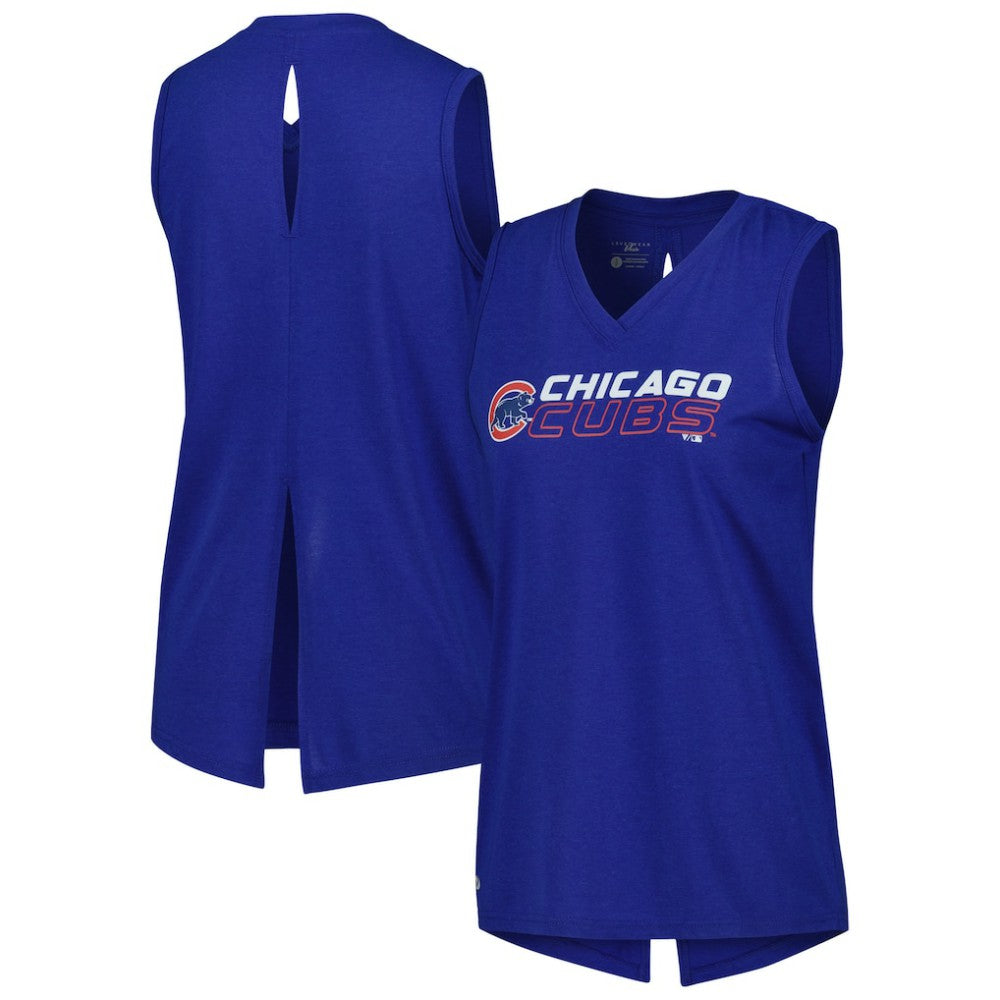 Chicago Cubs Levelwear Women's Paisley Chase V-Neck Tank Top - Royal - MLB Sale