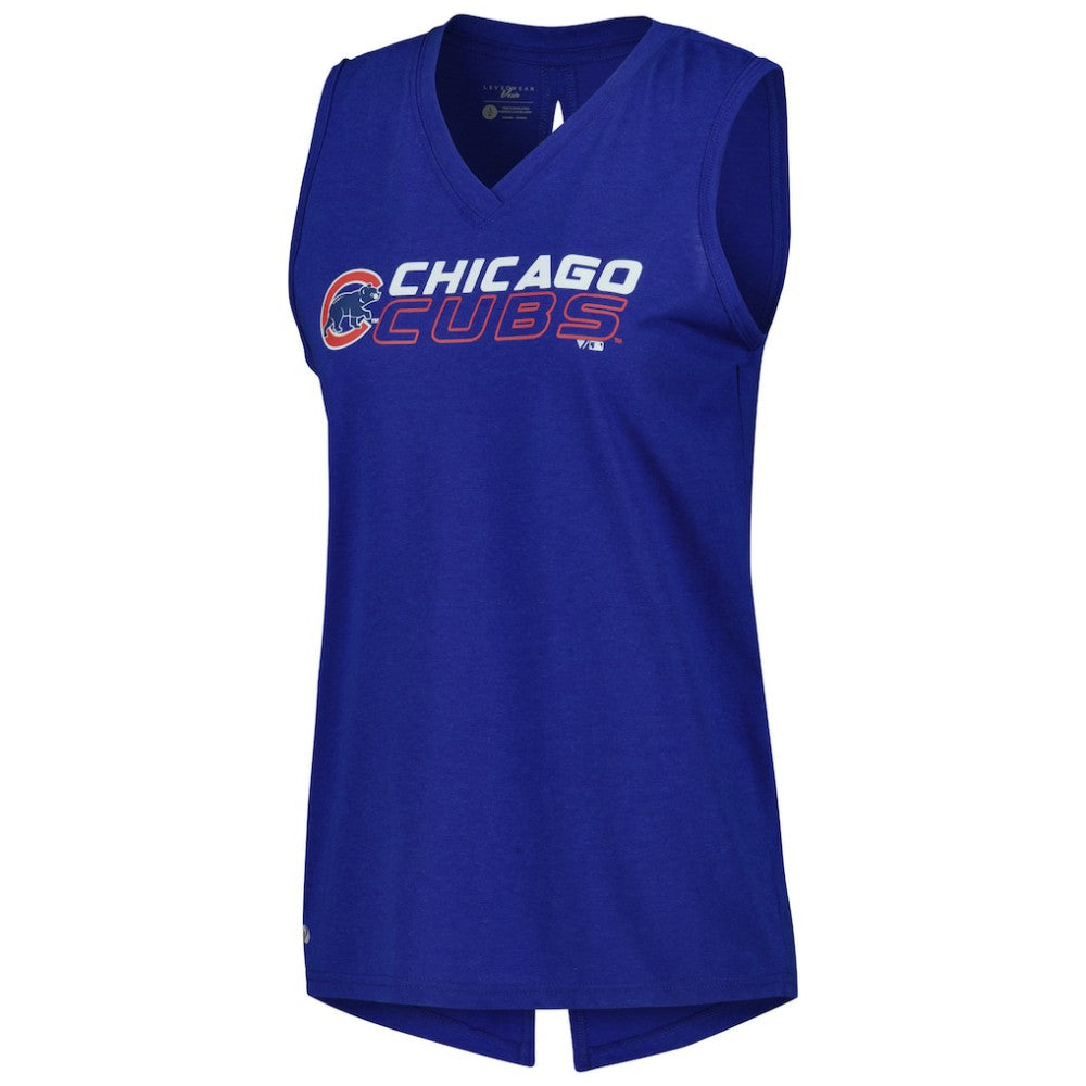 Chicago Cubs Levelwear Women's Paisley Chase V-Neck Tank Top - Royal - MLB Sale