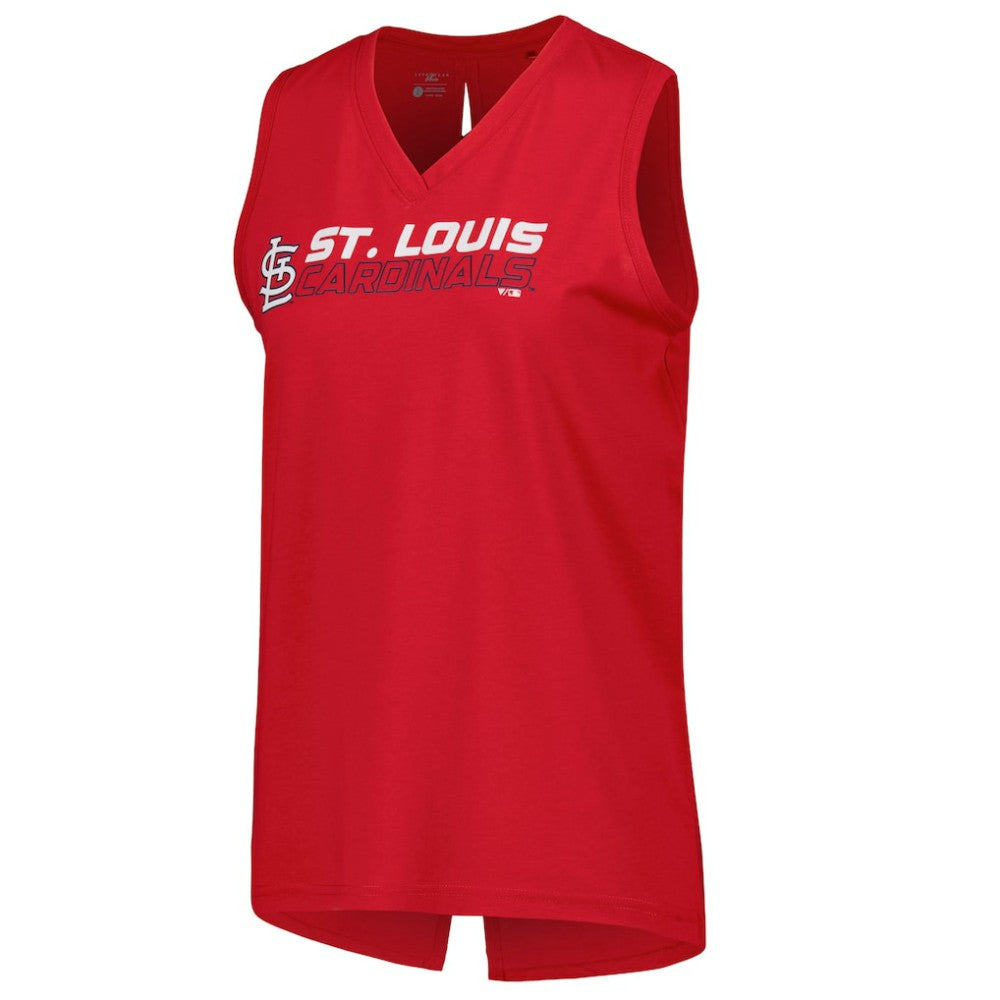 St. Louis Cardinals Levelwear Women's Paisley Chase V-Neck Tank Top - Red - MLB Discount