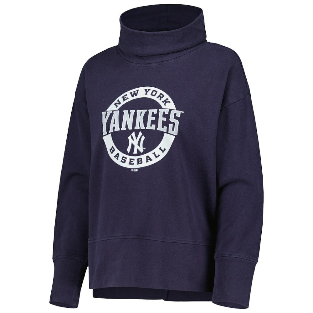 New York Yankees Levelwear Women's Sunset Farm Team Pullover Sweatshirt - Navy - MLB Discount