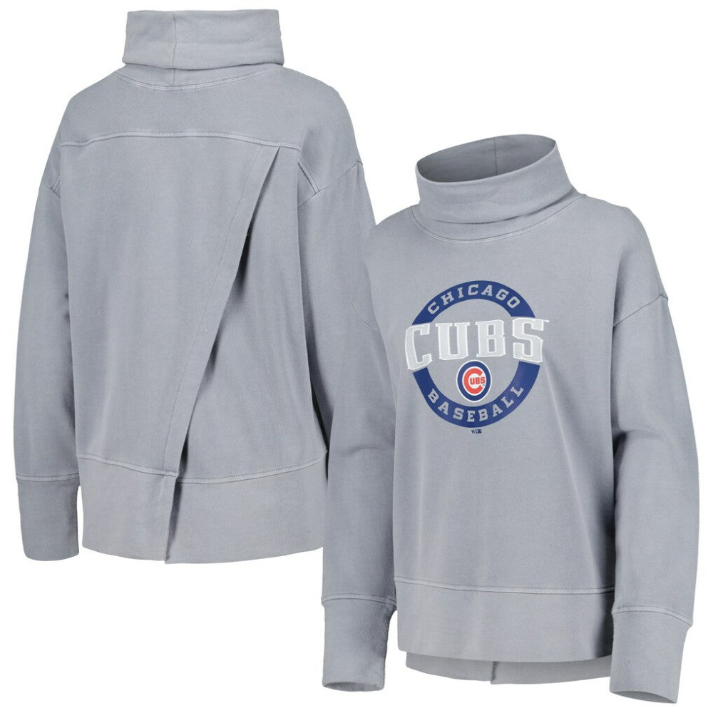 Chicago Cubs Levelwear Women's Sunset Farm Team Pullover Sweatshirt - Heather Gray - MLB Sale