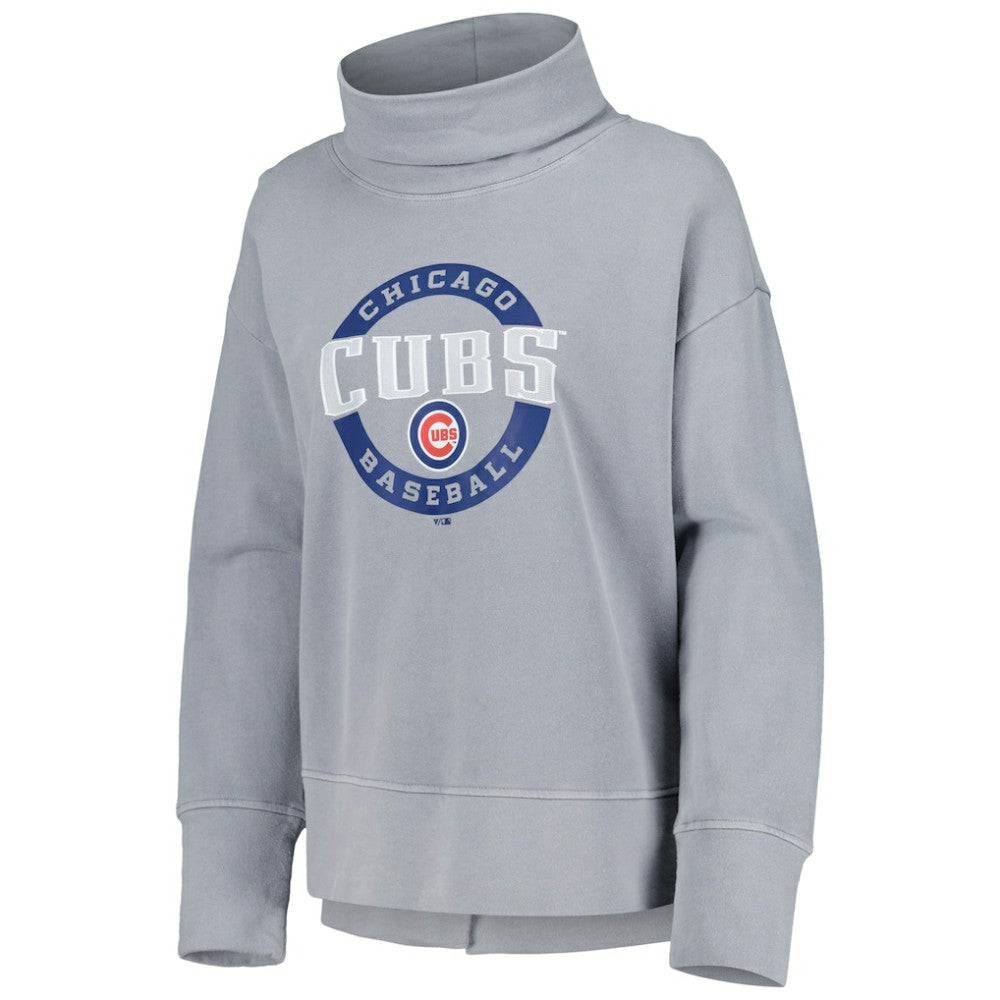 Chicago Cubs Levelwear Women's Sunset Farm Team Pullover Sweatshirt - Heather Gray - MLB Sale