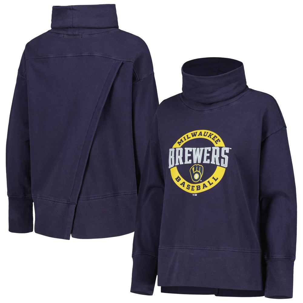 Milwaukee Brewers Levelwear Women's Sunset Farm Team Pullover Sweatshirt - Navy - MLB Lifestyle