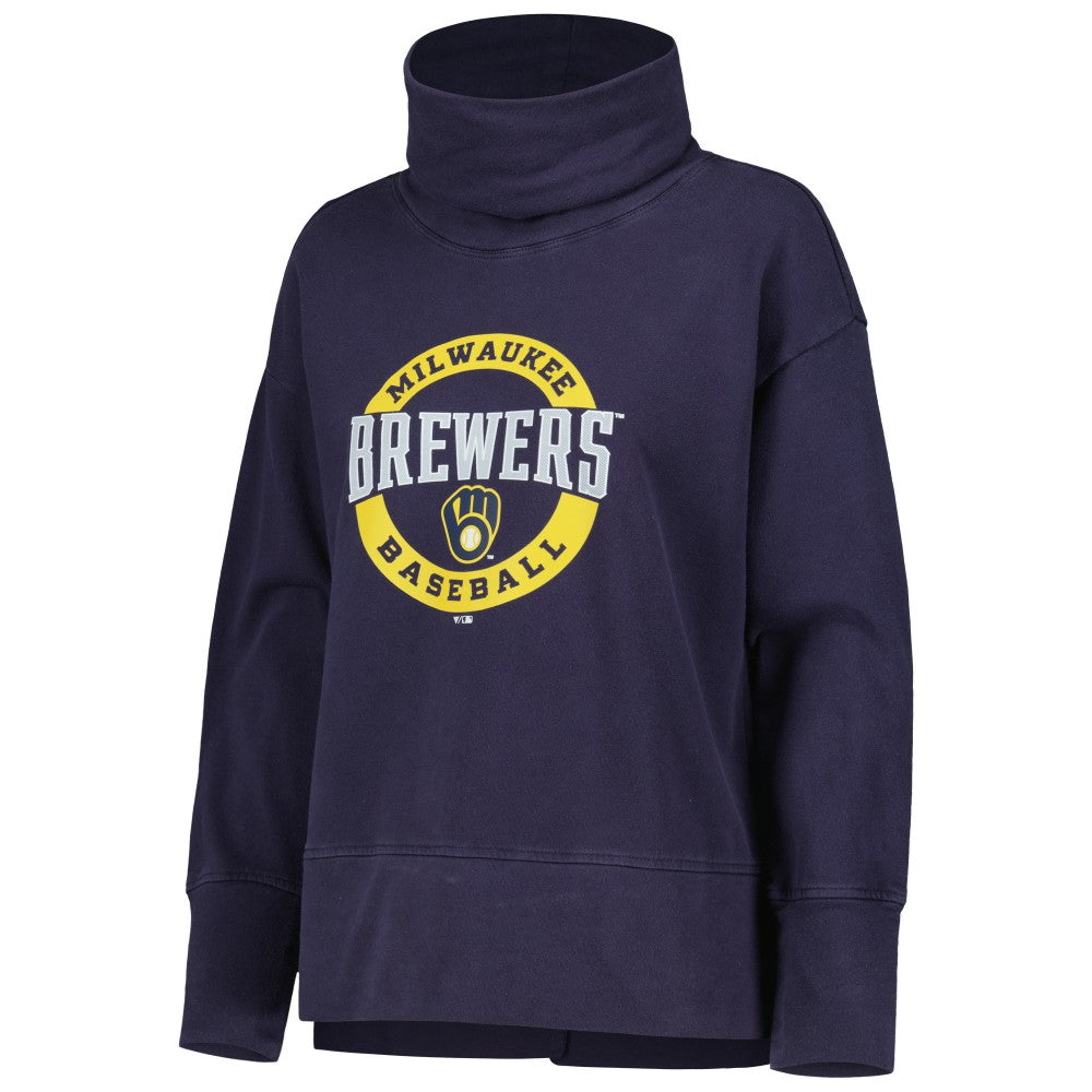 Milwaukee Brewers Levelwear Women's Sunset Farm Team Pullover Sweatshirt - Navy - MLB Lifestyle