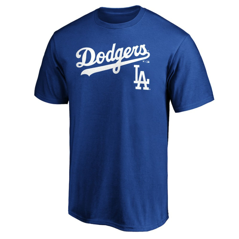 Los Angeles Dodgers Team Lock Up Wordmark T-Shirt - Royal - MLB on Sale