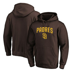 San Diego Padres Team Lock Up Logo Pullover Hoodie - Brown - MLB on Sale