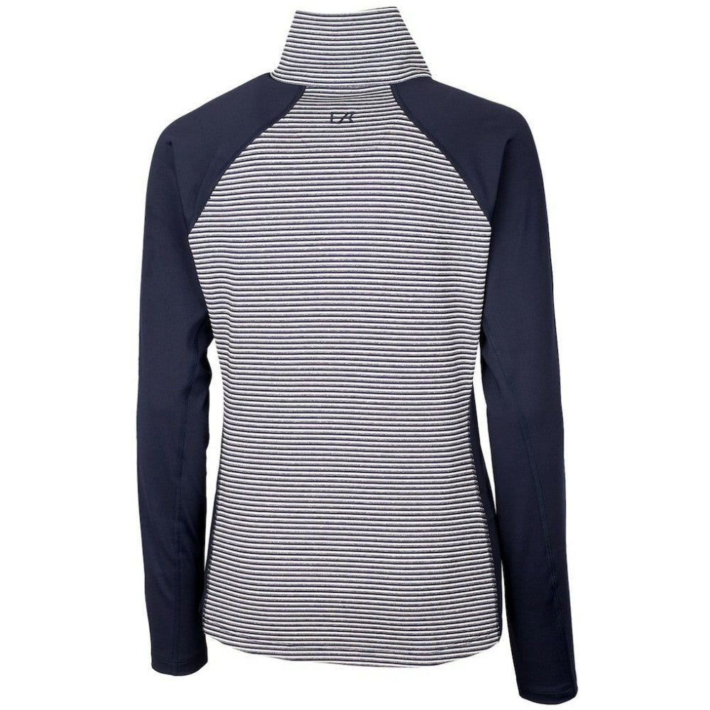 Minnesota Twins Cutter & Buck Women's DryTec Forge Tonal Stripe Stretch Half-Zip Top - Navy - MLB Lifestyle