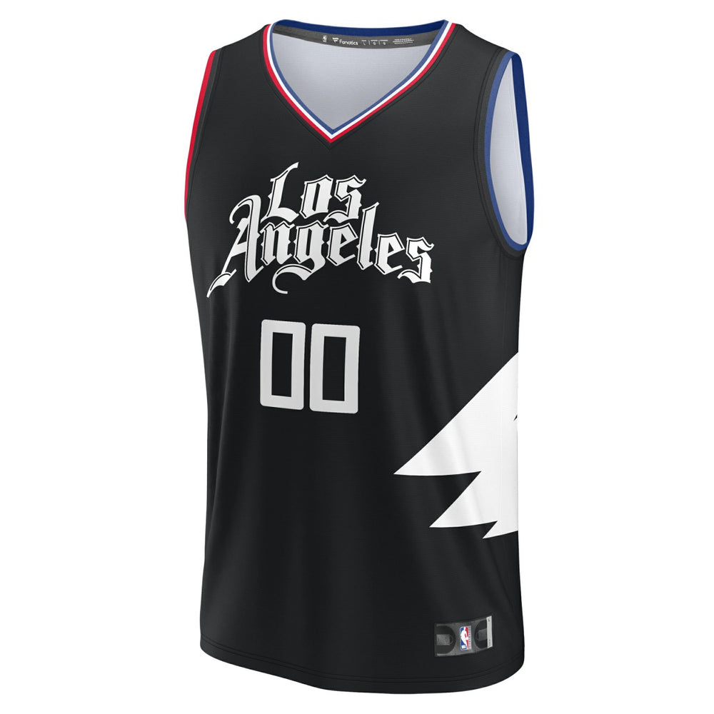 LA Clippers Youth Fast Break Replica Custom Jersey Statement Edition Black | Fanatics Lifestyle