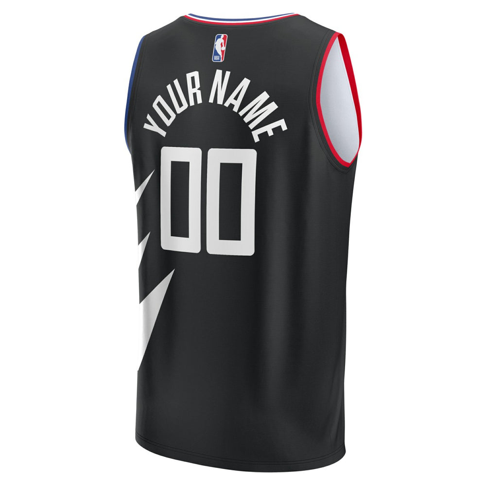 LA Clippers Youth Fast Break Replica Custom Jersey Statement Edition Black | Fanatics Lifestyle