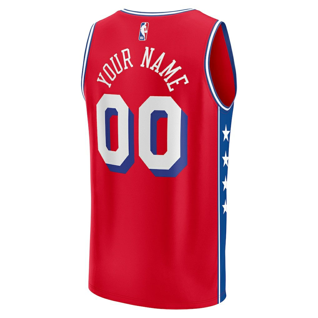 Philadelphia 76ers Youth Fast Break Replica Custom Jersey Statement Edition Red | Fanatics for sale