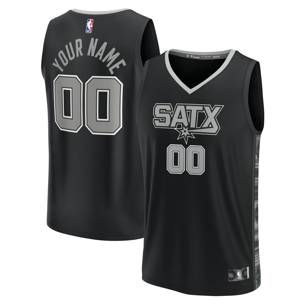 San Antonio Spurs Youth Fast Break Replica Custom Jersey Statement Edition Black | Fanatics discount