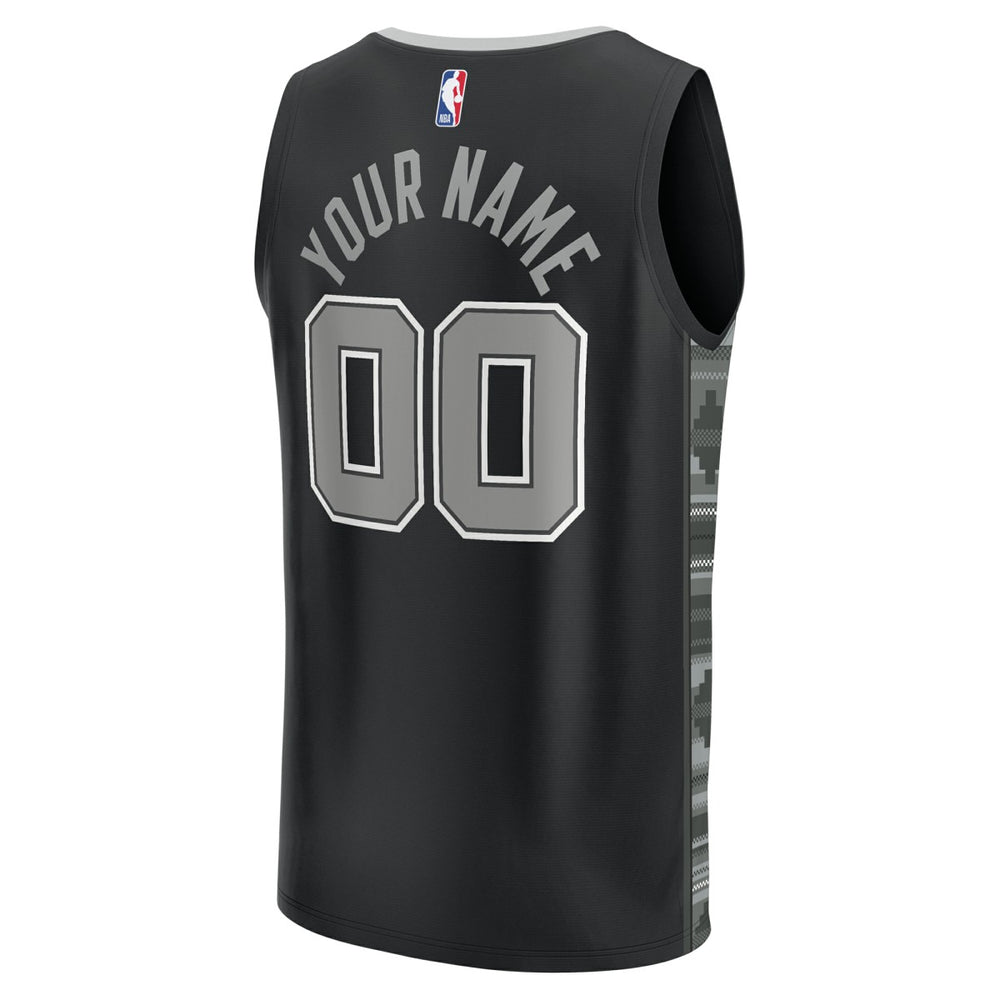 San Antonio Spurs Youth Fast Break Replica Custom Jersey Statement Edition Black | Fanatics discount