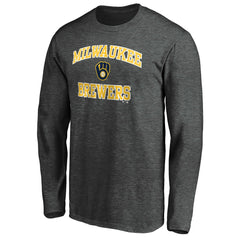 Milwaukee Brewers Heart & Soul Team Long Sleeve T-Shirt - Charcoal - MLB Sale