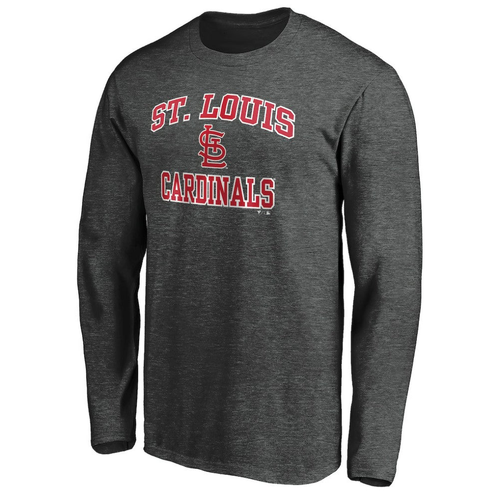 St. Louis Cardinals Heart & Soul Team Long Sleeve T-Shirt - Charcoal - MLB Lifestyle