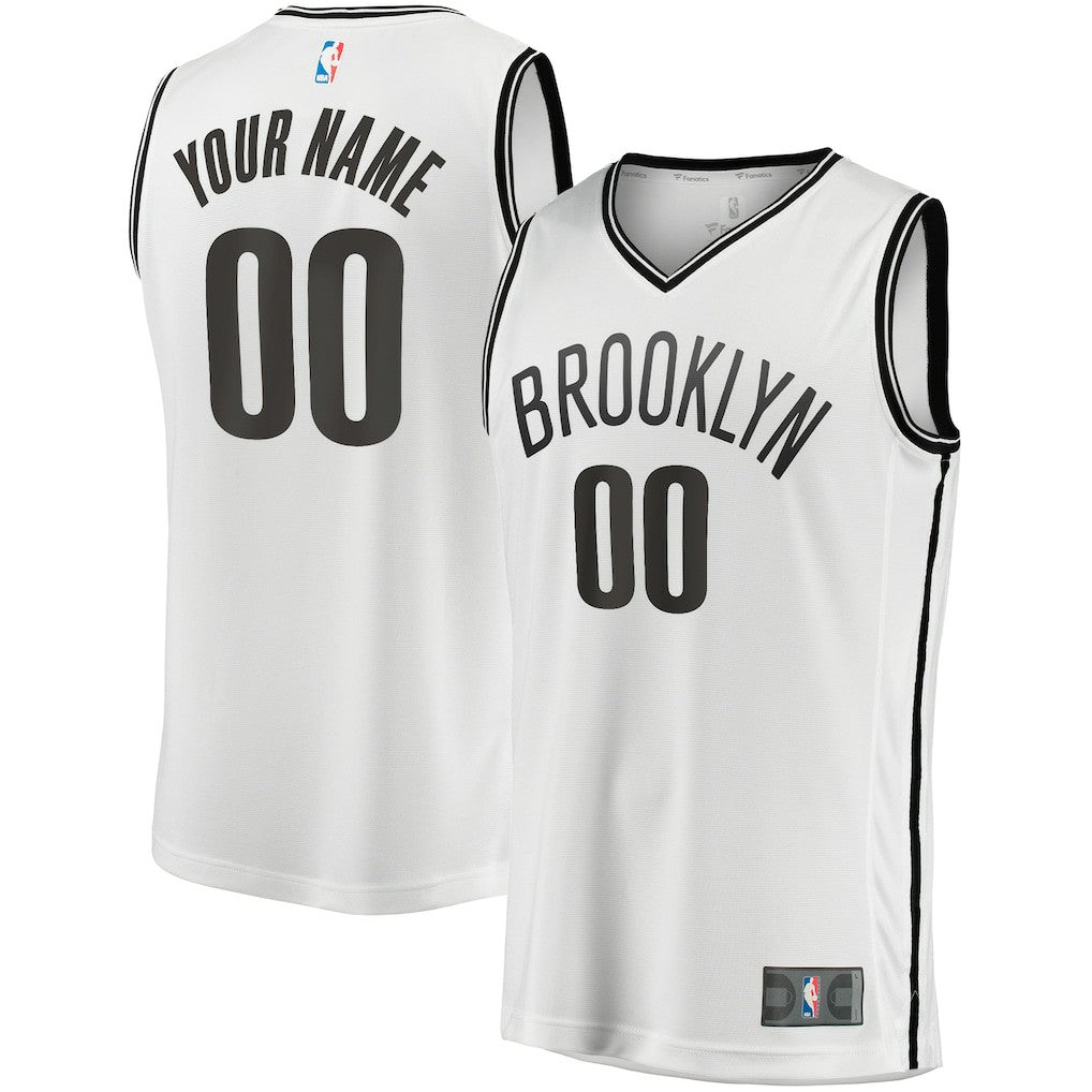 Brooklyn Nets Fast Break Custom Replica Jersey Association Edition White | Fanatics Lifestyle