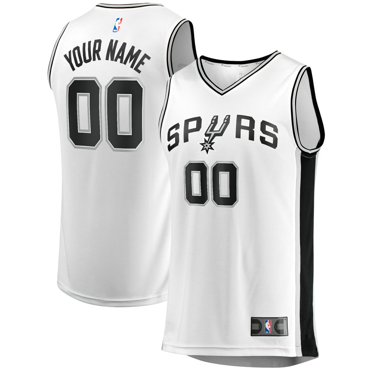 San Antonio Spurs Fast Break Custom Replica Jersey Association Edition White | Fanatics