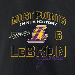 LeBron James Los Angeles Lakers Most Points in NBA History T-Shirt Black