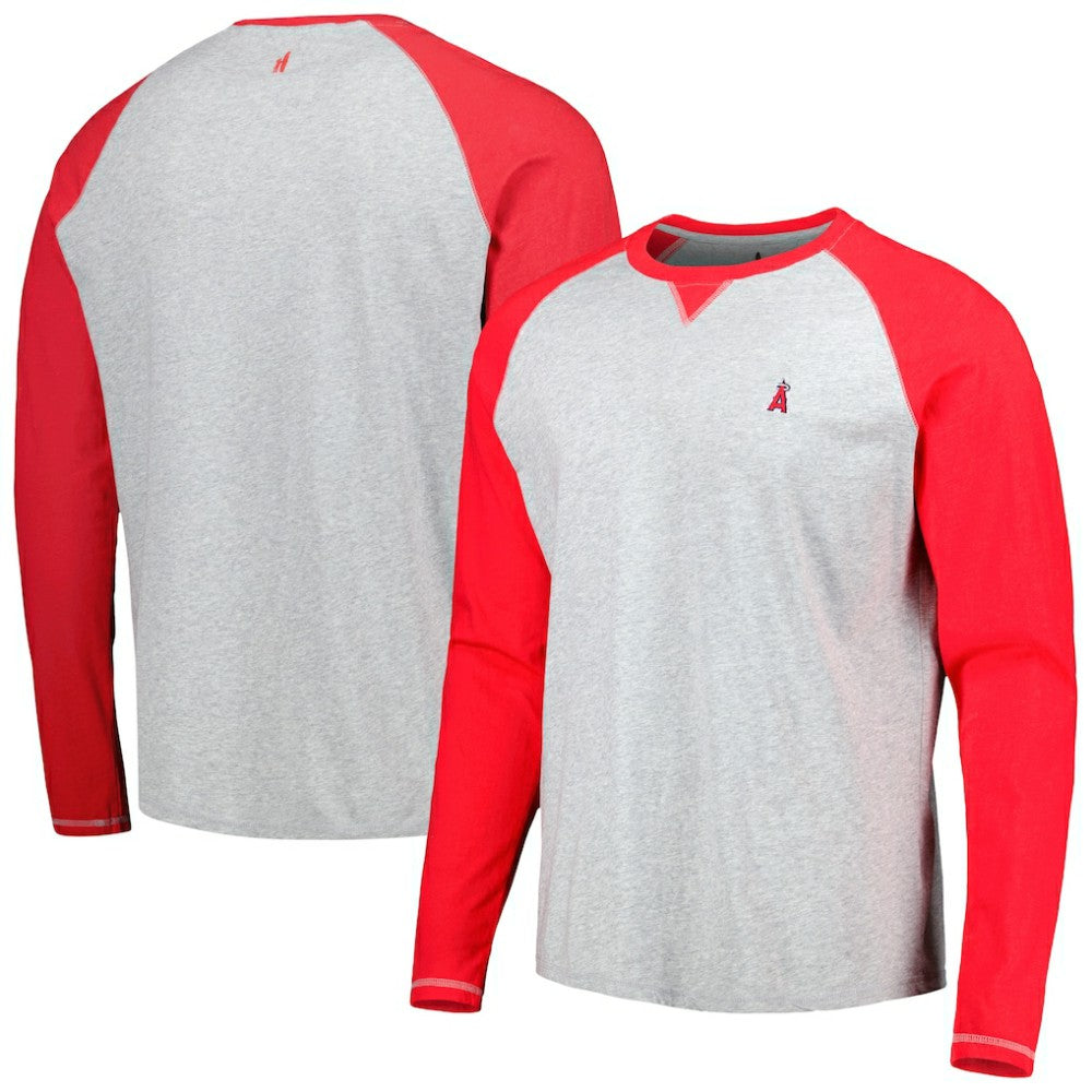 Los Angeles Angels johnnie-O Alsen Raglan Long Sleeve T-Shirt - Red/Heather Gray - MLB Online