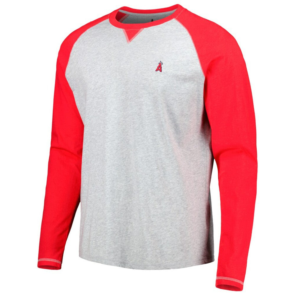Los Angeles Angels johnnie-O Alsen Raglan Long Sleeve T-Shirt - Red/Heather Gray - MLB Online