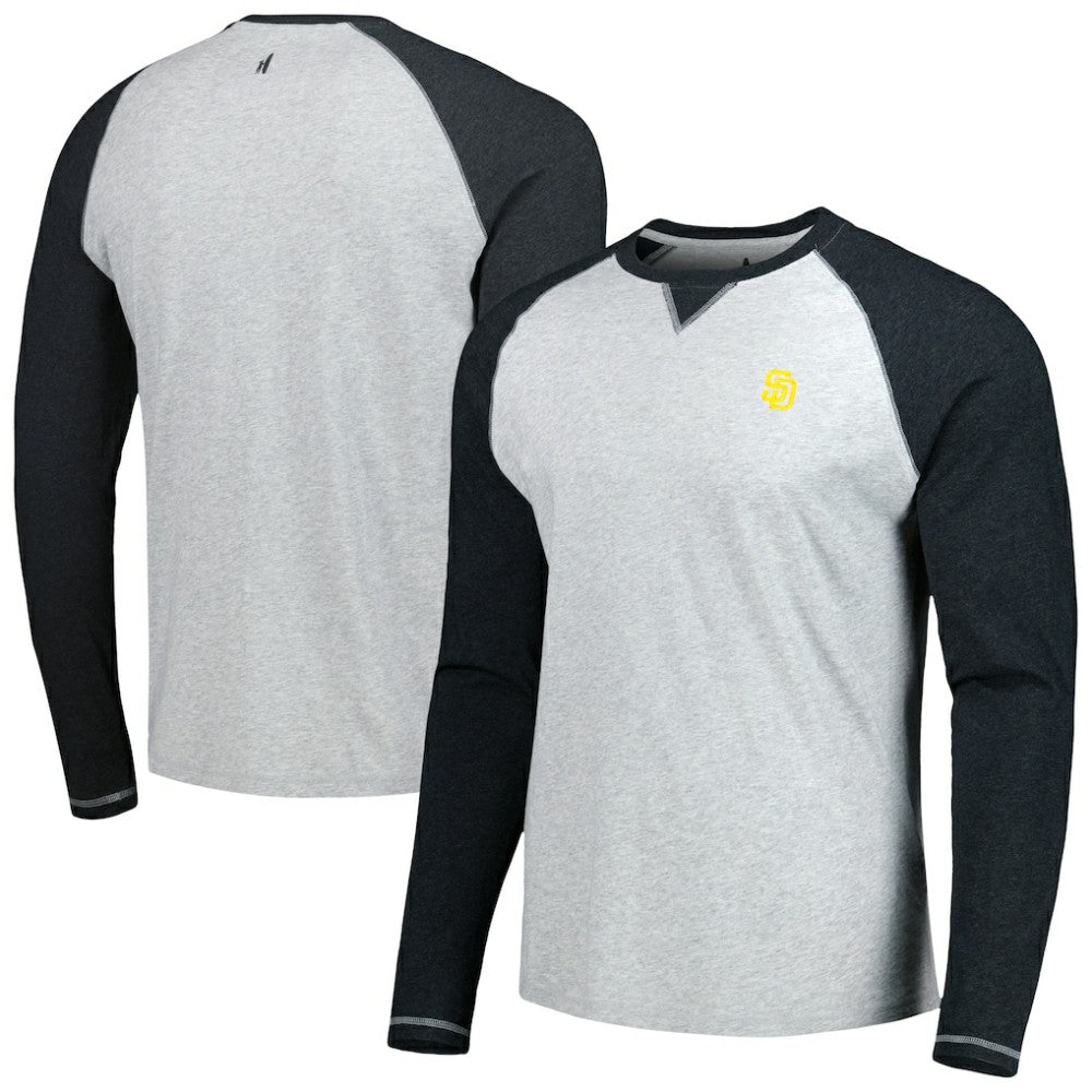 San Diego Padres johnnie-O Alsen Raglan Long Sleeve T-Shirt - Charcoal/Heather Gray - MLB Lifestyle