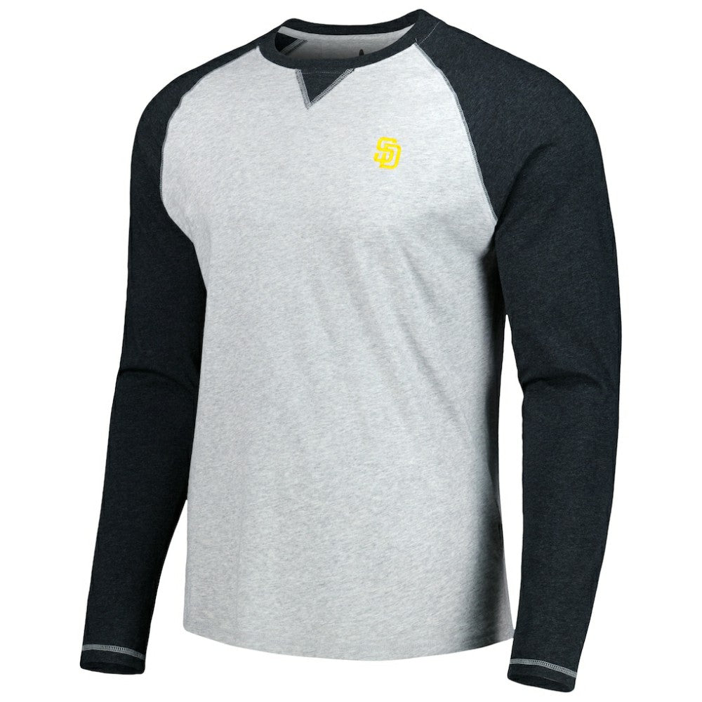 San Diego Padres johnnie-O Alsen Raglan Long Sleeve T-Shirt - Charcoal/Heather Gray - MLB Lifestyle