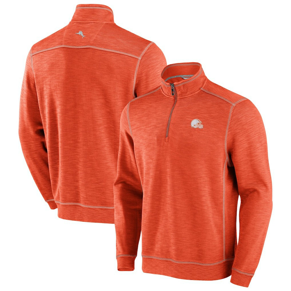 Cleveland Browns Tobago Bay Tri-Blend Half-Zip Sweatshirt Orange